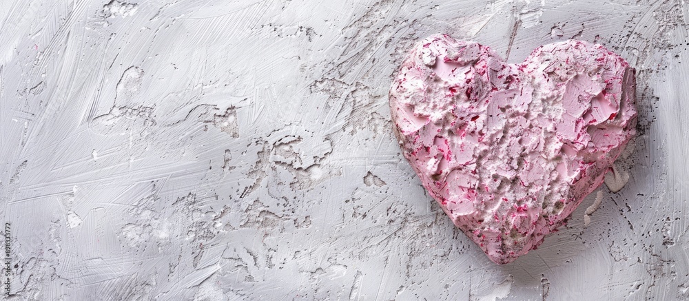 Aufkleber decorative pink heart on a white background with a rough texture ideal for wedding or christmas them