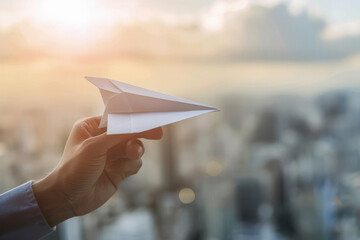 paper plane flying in sky