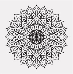 mandala silhouette vector on a white background