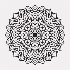 mandala silhouette vector on a white background