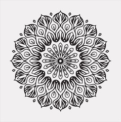 mandala silhouette vector on a white background