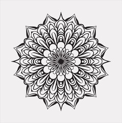 mandala silhouette vector on a white background