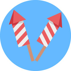 Firework Rocket vector icon in rounded style 