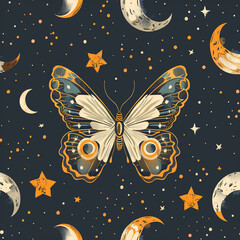 Fototapeta premium Butterflies and flowers and the sky