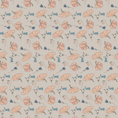 Digital Small Flower Floral seamless background wallpaper gift wrap scrap booking Plant fashion Beautiful colorful design textile Abstract Art Carpet Fabric Graphic Illustration