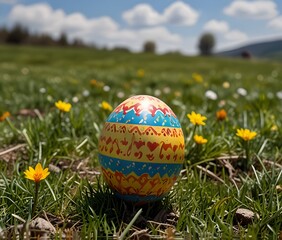 easter egg on a meadow