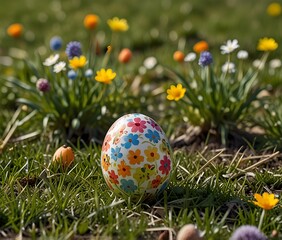 easter egg on a meadow