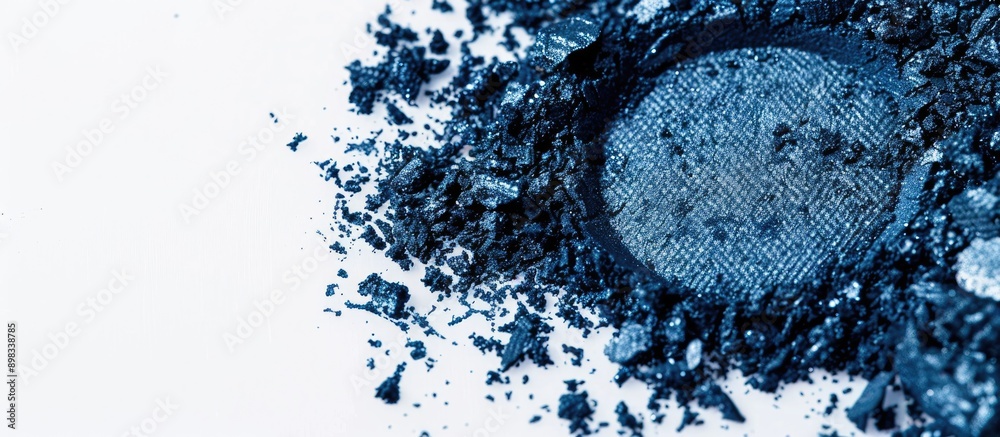 Aufkleber close up isolated eyeshadow pigment in a loose cosmetic powder form with a natural blue color matte 