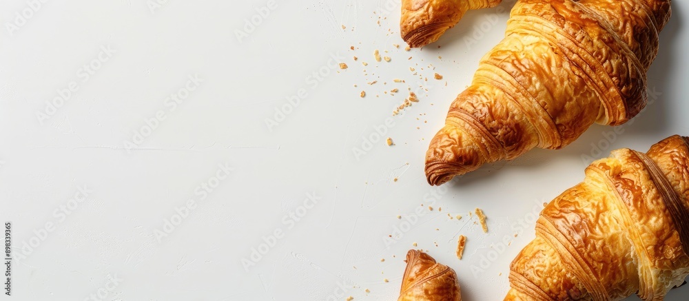 Poster croissants with copy space image on a clean white backdrop