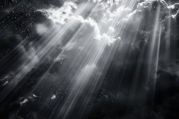 Intense beams of light cutting through the darkness, AI generated