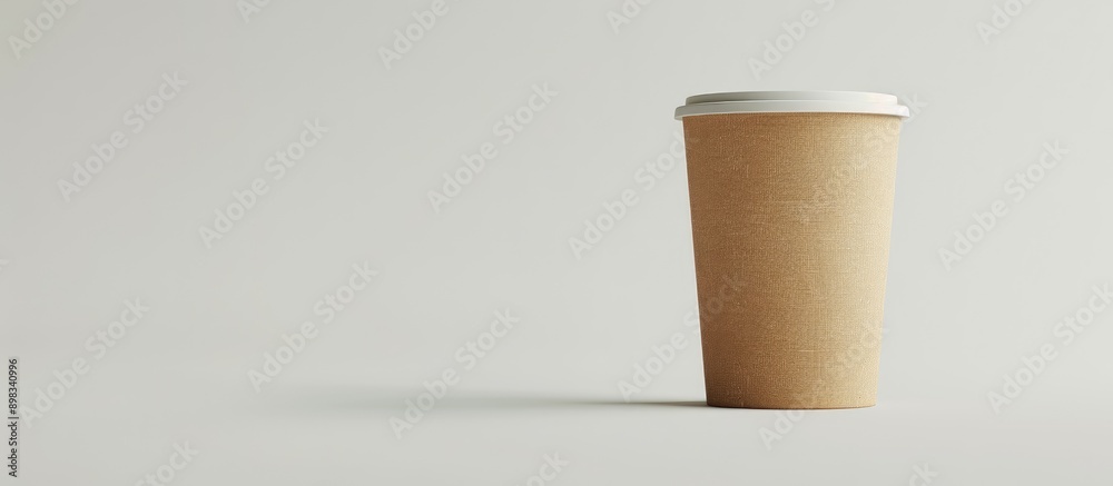 Aufkleber Cardboard cup with no content displayed on a plain white backdrop with copy space image