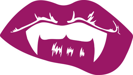 Vampire lips. Female mouth icon. Vector illustration