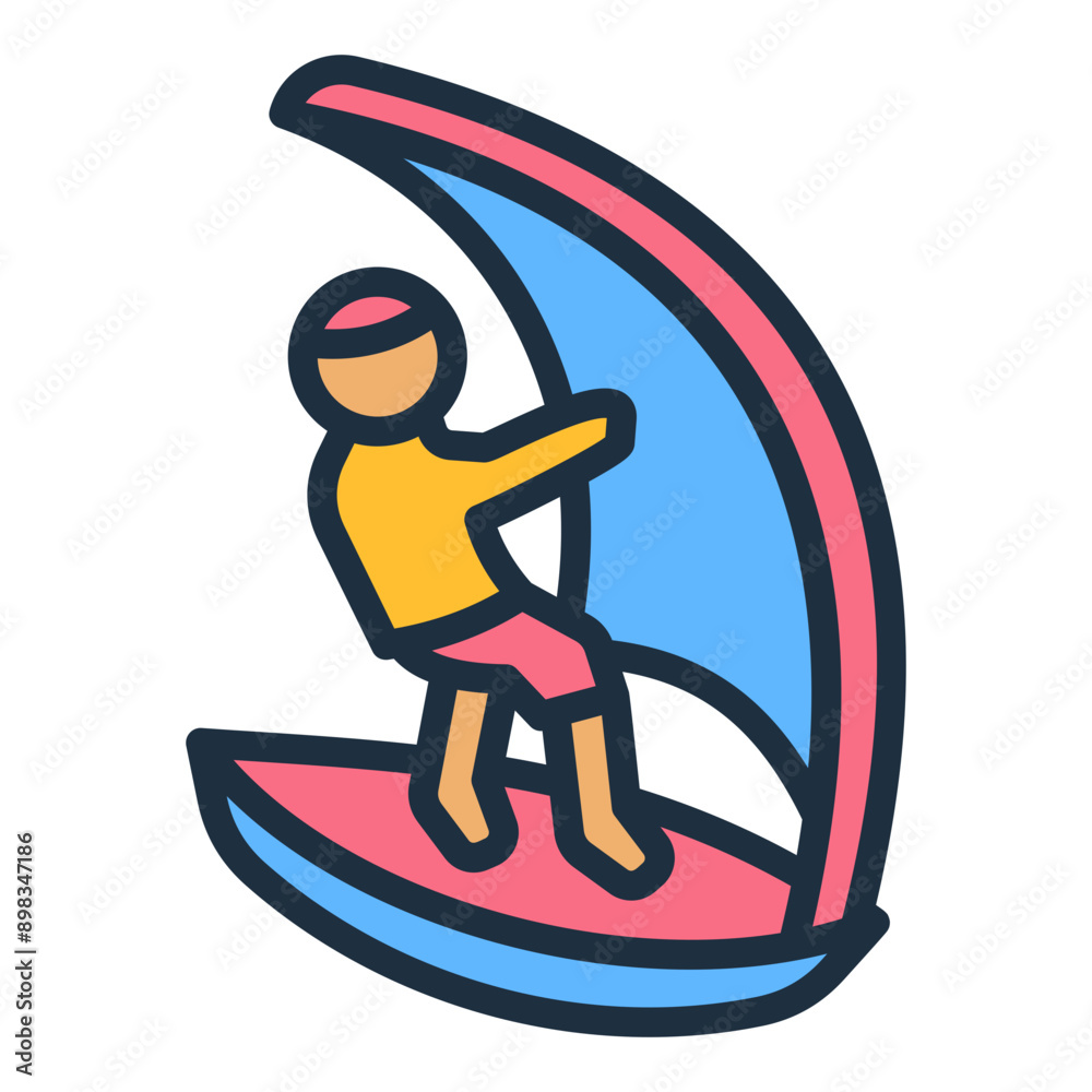 Sticker Windsurfing Icon