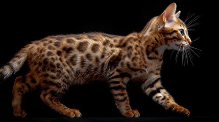 Obraz premium Bengal Cat Portrait in Profile