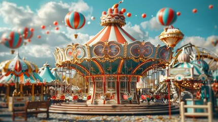 Carousel Ride at the Amusement Park