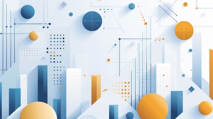 Medieval Retro geometric Abstract Art Poster with bar chart