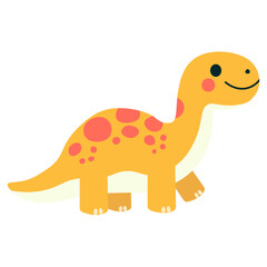 Childrens cute animal. Pretty dinosaur. Flat character for children. Vector illustration