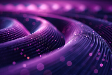 Abstract concentric circles with layered dotted patterns in vibrant purple hues against a dark background,