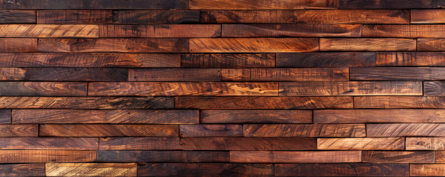 Rich brown wooden floors arranged horizontally, offering a sophisticated backdrop for website or wallpaper designs, leaving ample space for text or graphic additions.