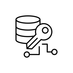 Data encryption outline icons, minimalist vector illustration ,simple transparent graphic element .Isolated on white background