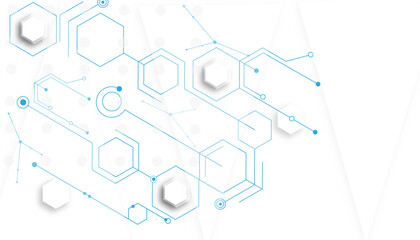 Vector  white  wallpaper geometric hexagon technology info graphic.