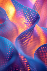 Naklejka premium Abstract perforated pattern with a vibrant gradient color transition from blue to pink,