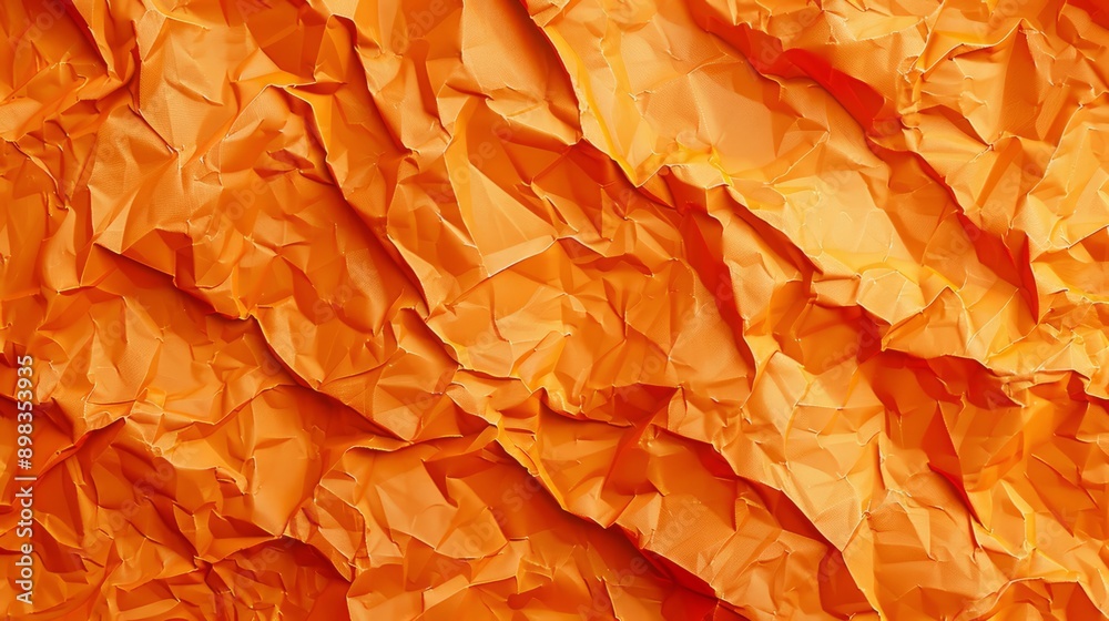 Poster the orange paper has a rough texture and he is crumpled