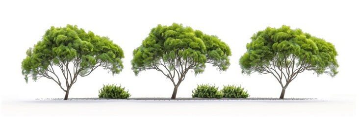 Fototapeta premium Trees shapes cutout backgrounds for 3D rendering