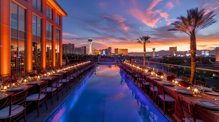 Fototapeta premium View of hotel pool