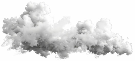 Ozone puffy cumulus clouds isolated 3D rendering PNG file