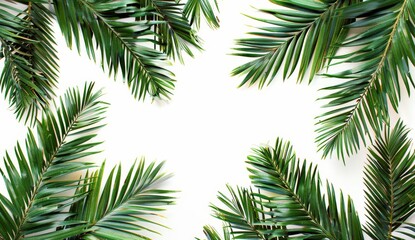 Obraz premium Shrubs on transparent backgrounds with realistic palm leaves 3D rendering