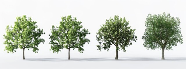The peaceful green trees environment clipart on transparent backgrounds is an illustration in 3D