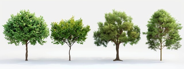 The surroundings of a peaceful green tree are represented by this clipart with transparent backgrounds in 3D illustrations