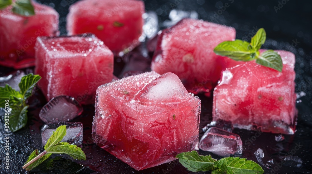 Canvas Prints refreshing watermelon ice cubes