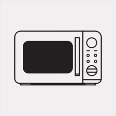 Microwave line art silhouette vector on a white background