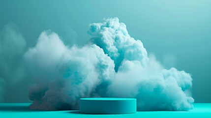 Podium stand light minimal cloud background studio dreamy pedestal backdrop png smoke geometric cloud backdrop. Abstract stage pastel scene. Podium stand light minimal cloud background studio dreamy