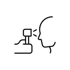 Eye checkup outline icons, minimalist vector illustration ,simple transparent graphic element .Isolated on white background