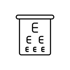 Eye test outline icons, minimalist vector illustration ,simple transparent graphic element .Isolated on white background