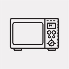 Microwave line art silhouette vector on a white background