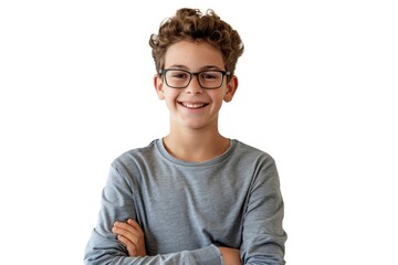 Smiling boy wearing glasses - Powered by Adobe