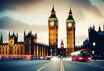 Obraz premium double exposure artwork big ben london cityscape high details high definition vibrant