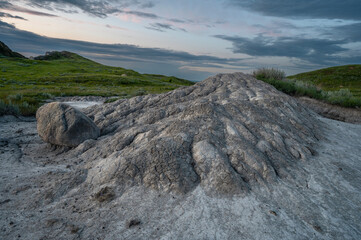 Mound of clay from a brick factory in Clay Valley at Claybank, Saskatchewan, Canada