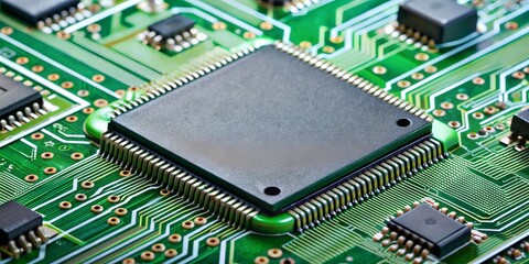 A micro chip on an electronic board Generative By AI