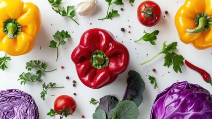 Vibrant Vegetables on a White Background