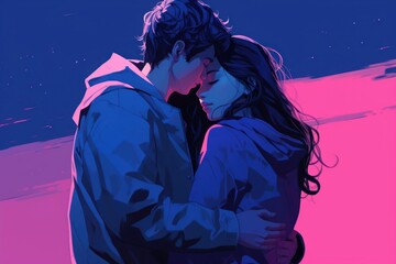 Couple hug purple hugging adult.