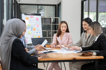 Asia business meeting   consultations of business people in the company's meeting room. 