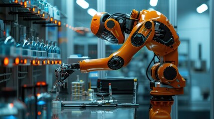 A robot performing tasks in a laboratory, representing the intersection of robotics and industry