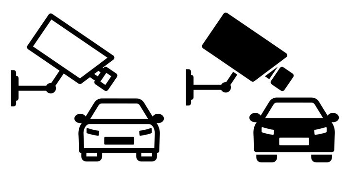 ofvs646 OutlineFilledVectorSign ofvs - parking lot vector icon . license plate recognition . cctv . video surveillance . isolated transparent . outline and filled version . AI 10 / EPS / PNG . g11992