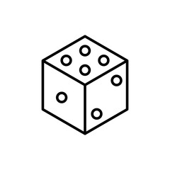 Dice outline icons, minimalist vector illustration ,simple transparent graphic element .Isolated on white background