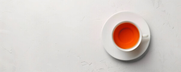 Mockup. Hot tea on a white background, providing a clean and classic look with space for text or graphics.